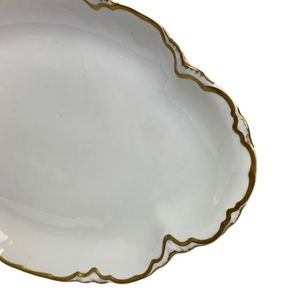 Vintage 1929 Pope-Gosser Sepia Gold Trimmed China 18" Oval Serving Platter - Picture 3 of 5